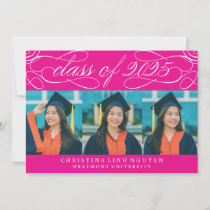ELEGANT SCRIPT CLASS OF 2025 PHOTO GRADUATION INVITATION