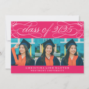 ELEGANT SCRIPT CLASS OF 2025 PHOTO GRADUATION INVITATION