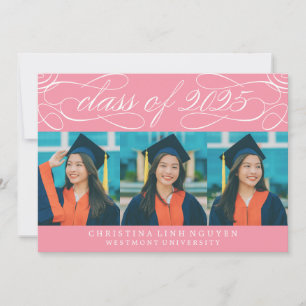 ELEGANT SCRIPT CLASS OF 2025 PHOTO GRADUATION INVITATION