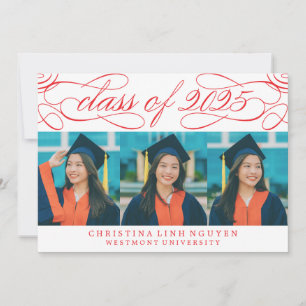 ELEGANT SCRIPT CLASS OF 2025 PHOTO GRADUATION INVITATION