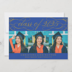 ELEGANT SCRIPT CLASS OF 2025 PHOTO GRADUATION INVITATION