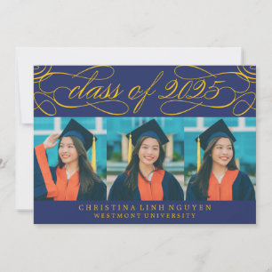 ELEGANT SCRIPT CLASS OF 2025 PHOTO GRADUATION INVITATION