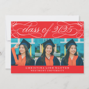 ELEGANT SCRIPT CLASS OF 2025 PHOTO GRADUATION INVITATION