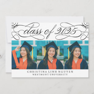 ELEGANT SCRIPT CLASS OF 2025 PHOTO GRADUATION INVITATION