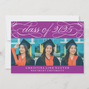 ELEGANT SCRIPT CLASS OF 2025 PHOTO GRADUATION INVITATION