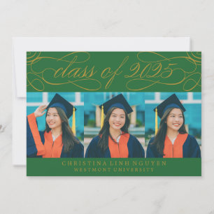 ELEGANT SCRIPT CLASS OF 2025 PHOTO GRADUATION INVITATION