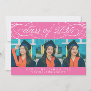 ELEGANT SCRIPT CLASS OF 2025 PHOTO GRADUATION INVITATION