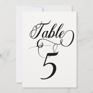 Elegant Script Classic Wedding Table Numbers