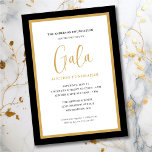Elegant Script Corporate Gala Fundraiser Invitation<br><div class="desc">This elegant script Gala Auction and Fundraiser invitation features a sophisticated design offers script text and a black and gold border.</div>