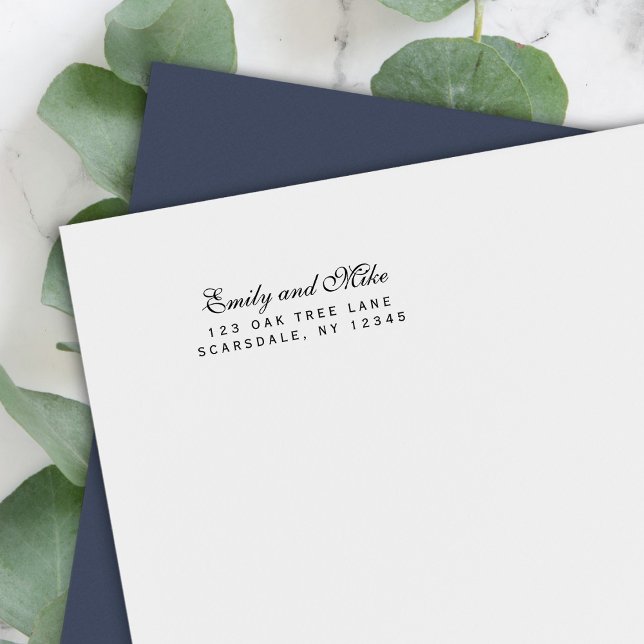 Elegant Script Couple Name Return Address Self-inking Stamp (Creator Uploaded)