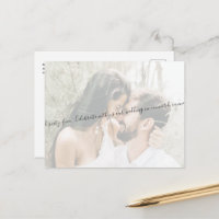 Elegant Script Couple Photo Wedding Save our Date