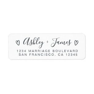 Elegant Script Couple Return Address Label
