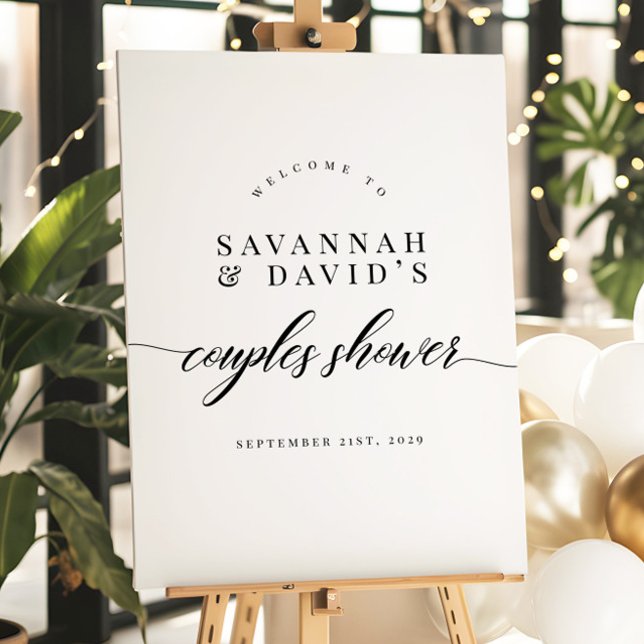 Elegant Script Couples Bridal Shower Welcome Sign (Creator Uploaded)