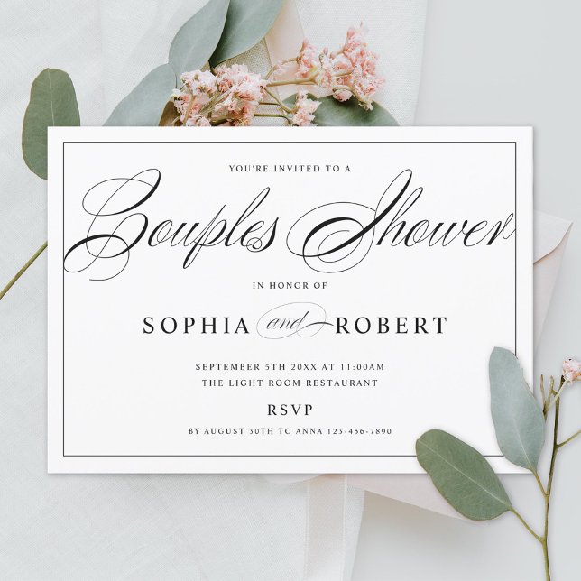 Elegant Script Couples Shower Wedding Invitation (Creator Uploaded)