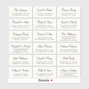 Elegant Script Cream Wedding Guest Address