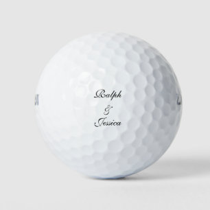 Elegant Script Custom Couple Names Golf Balls
