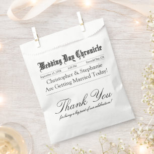 Elegant Script Custom Minimalist Wedding Thank You Favour Bags