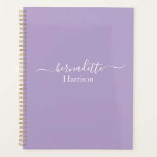 Elegant Script   Custom Name   Lavender Planner