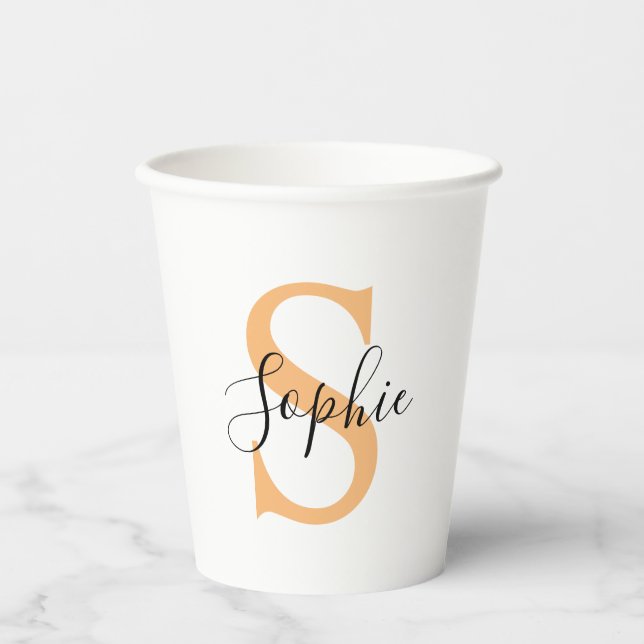 Elegant Script Custom Name Personalised Gift Paper Cups (Front)