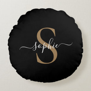 Elegant Script Custom Name Personalised Gift Round Cushion