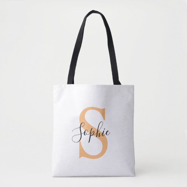 Elegant Script Custom Name Personalised Gift Tote Bag (Front)