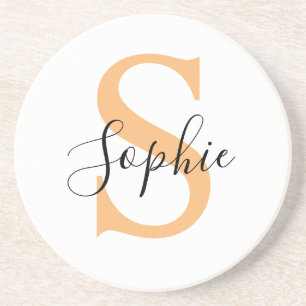 Elegant Script Custom Name Personalized Gift Coaster