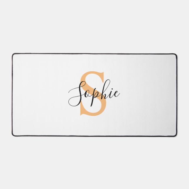Elegant Script Custom Name Personalized Gift Desk Mat (Front)