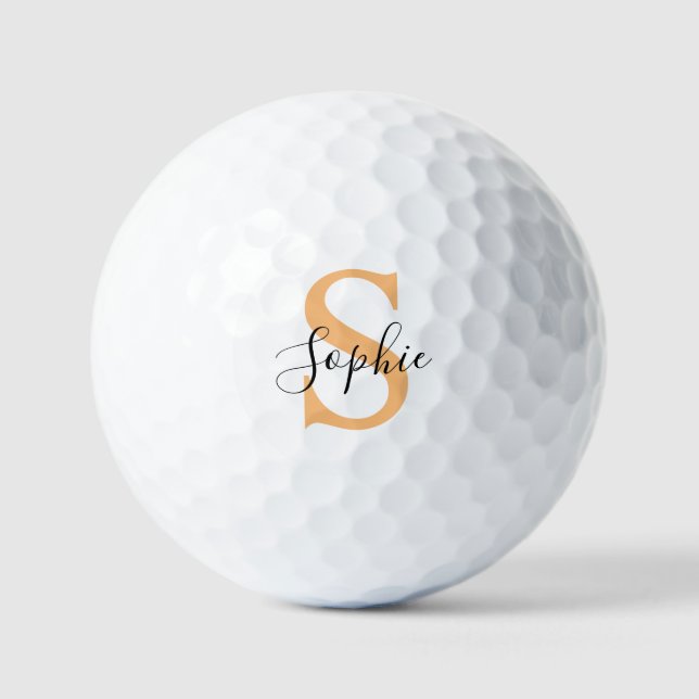 Elegant Script Custom Name Personalized Gift Golf Balls (Front)
