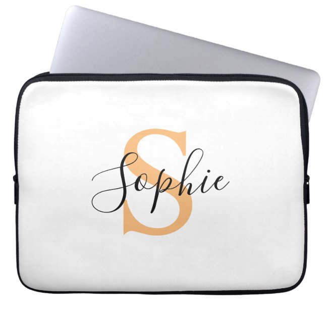 Elegant Script Custom Name Personalized Gift Laptop Sleeve (Front)