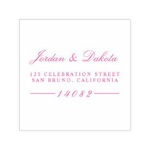 Elegant Script Custom Names Wedding Return Address Self-inking Stamp