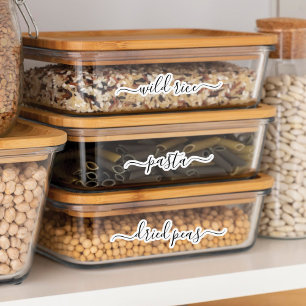 Elegant Script Custom Personalised Pantry Labels