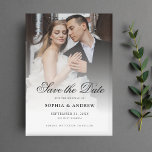 Elegant Script Custom Photo Save the Date Wedding Magnet<br><div class="desc">Photo save the date wedding design</div>
