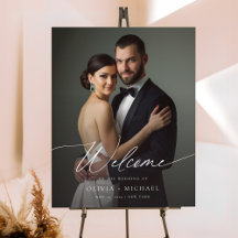 Elegant Script Custom Photo Wedding Welcome