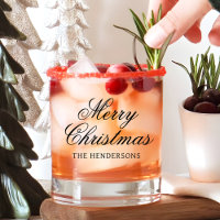 Elegant Script Custom Text Christmas Cocktail