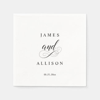 Elegant Script Custom Wedding Monogram Napkins