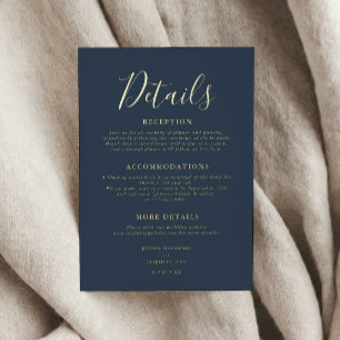 Elegant Script Details Wedding Enclosure Card
