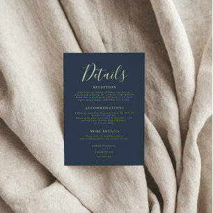 Elegant Script Details Wedding Enclosure Card