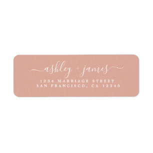 Elegant Script Dusty Pink Wedding Return Address L