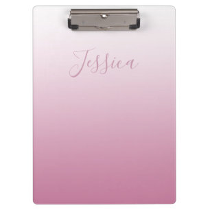 Elegant Script & Editable Pink (any colour) Ombre Clipboard