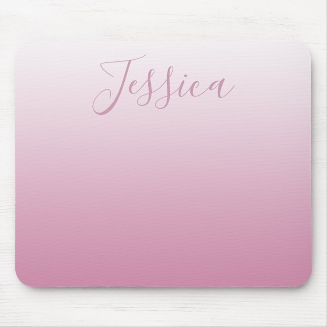 Elegant Script & Editable Pink (any colour) Ombre Mouse Pad (Front)