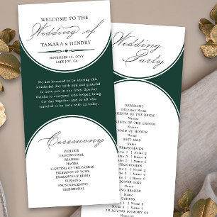 Elegant Script Emerald Green Arch Wedding Program
