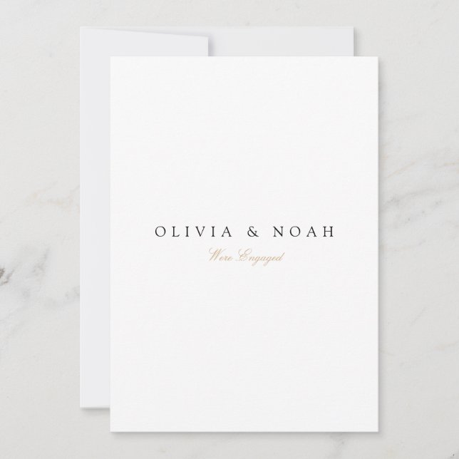 Elegant Script Engagement Announcement Card (Front)