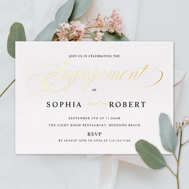 Elegant Script Engagement Party Gold (Creator Uploaded)