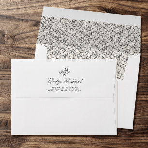 Elegant Script Envelope Template Return Address
