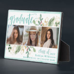 Elegant Script Eucalyptus Greenery Grad 3 Photo Plaque<br><div class="desc">Elegant Script Eucalyptus Greenery Graduation 3 Photo Plaque. Congrats the GRAD! Congratulations on their well-deserved success and celebrate them with this beautiful tabletop plaque with easel stand. All the texts are pre-arranged for you to personalise easily and quickly with your own details.</div>