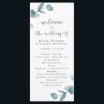 Elegant Script Eucalyptus Wedding Ceremony Programme<br><div class="desc">Simple Minimalist Eucalyptus Frame Script Wedding Order of Services Program Cards. Perfect for your spring or summer garden or outdoor themed wedding theme. In a soft subtle muted colour palette of teal aqua greens, pastel mint, dusty blue greys, and simple classic white. The elegant script calligraphy font is a featured...</div>