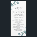 Elegant Script Eucalyptus Wedding Ceremony Programme<br><div class="desc">Simple Minimalist Eucalyptus Frame Script Wedding Order of Services Program Cards. Perfect for your spring or summer garden or outdoor themed wedding theme. In a soft subtle muted colour palette of teal aqua greens, pastel mint, dusty blue greys, and simple classic white. The elegant script calligraphy font is a featured...</div>