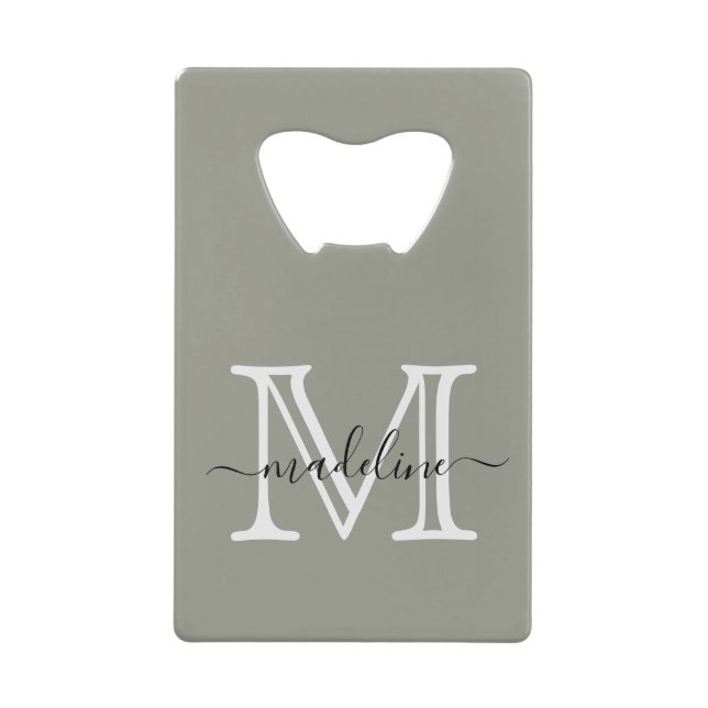 Elegant Script Evergreen Fog Monogram (Front)