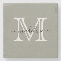 Elegant Script Evergreen Fog Monogram
