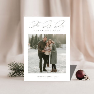 Elegant Script Fa La La Minimalist Christmas Card